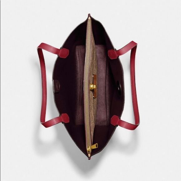 AUTHENTIC Willow Tote In Colorblock With Signature Canvas Interior - Picture 4 of 5